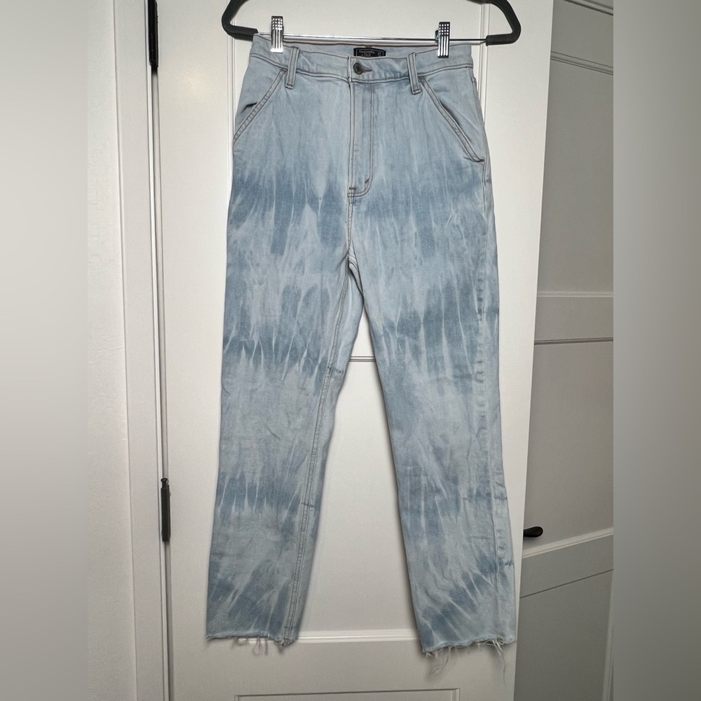 Abercrombie & Fitch Blue Tie-Dye Straight Jeans (4R)